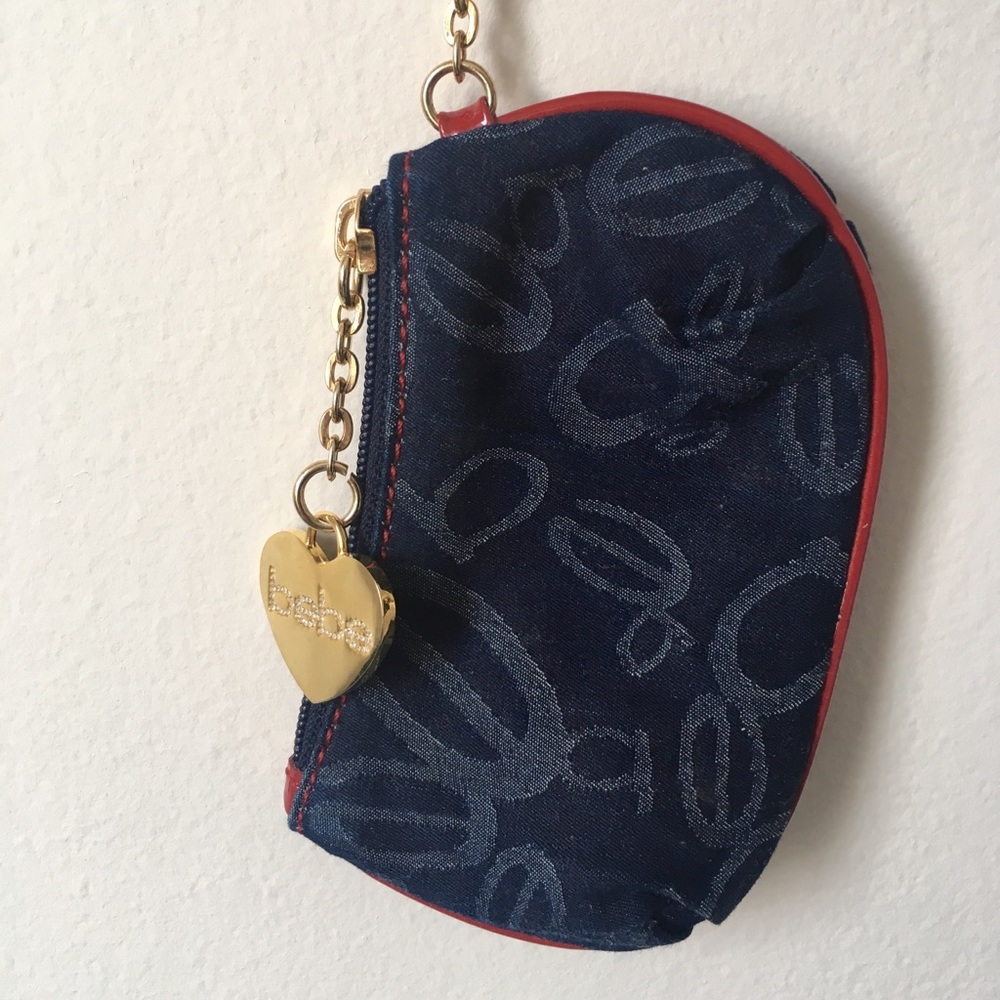 NWOT Denim bebe Coin Purse with Logo Zipper Pull